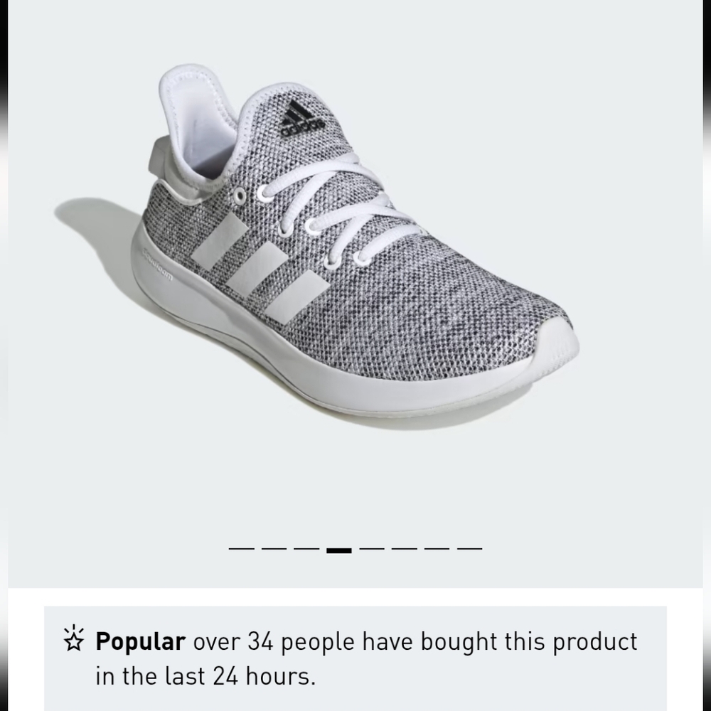 New In Box Adidas Cloudfoam Pure SPW Sneakers, Cloud White/Core Black - Picture 5 of 12